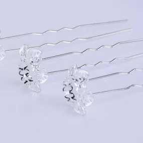 75mm U style Hairpin with 10mm Cameo Base Clips Hair Bobby U Pins Wedding Hair Pins silver 10pcs