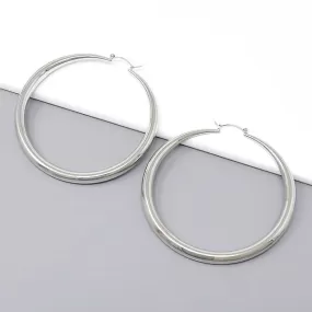 80MM Basic Gradual Metal Hoop Earrings