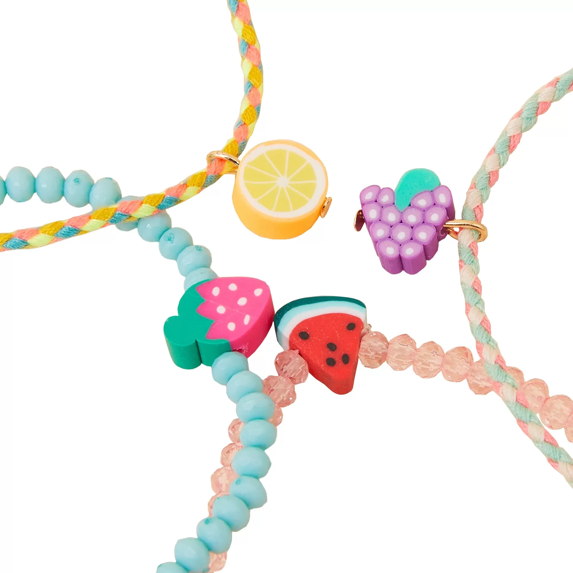 Accessorize London Girl's Fruit Friendship Bracelet Pack