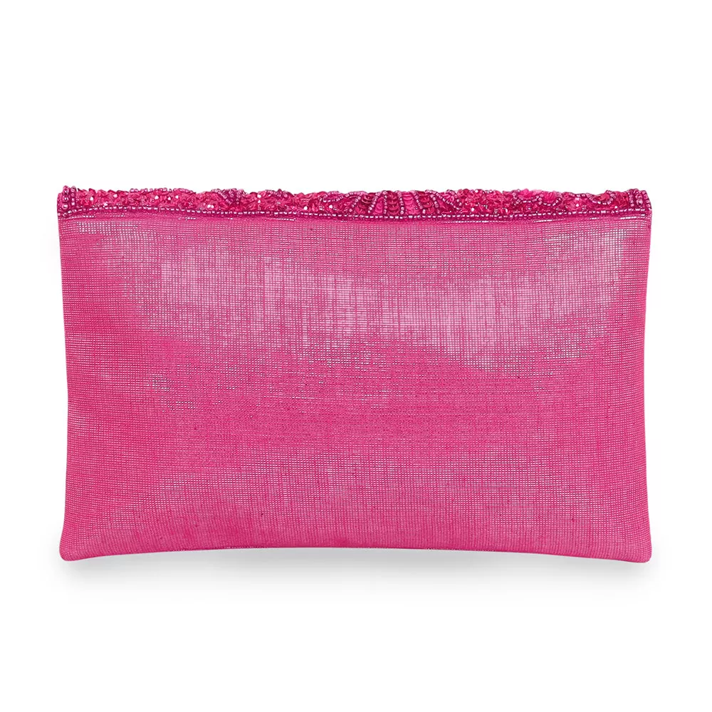 Accessorize London Women's Beaded Pink Tara Clutch Party Bag