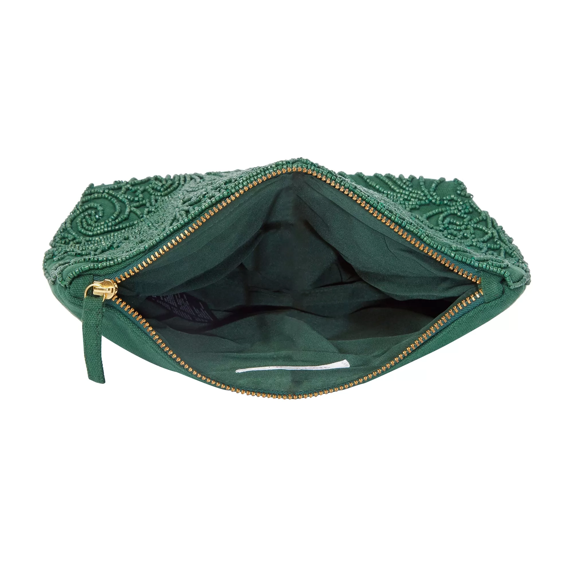 Accessorize London Women's Green
 Large Beaded Pouch