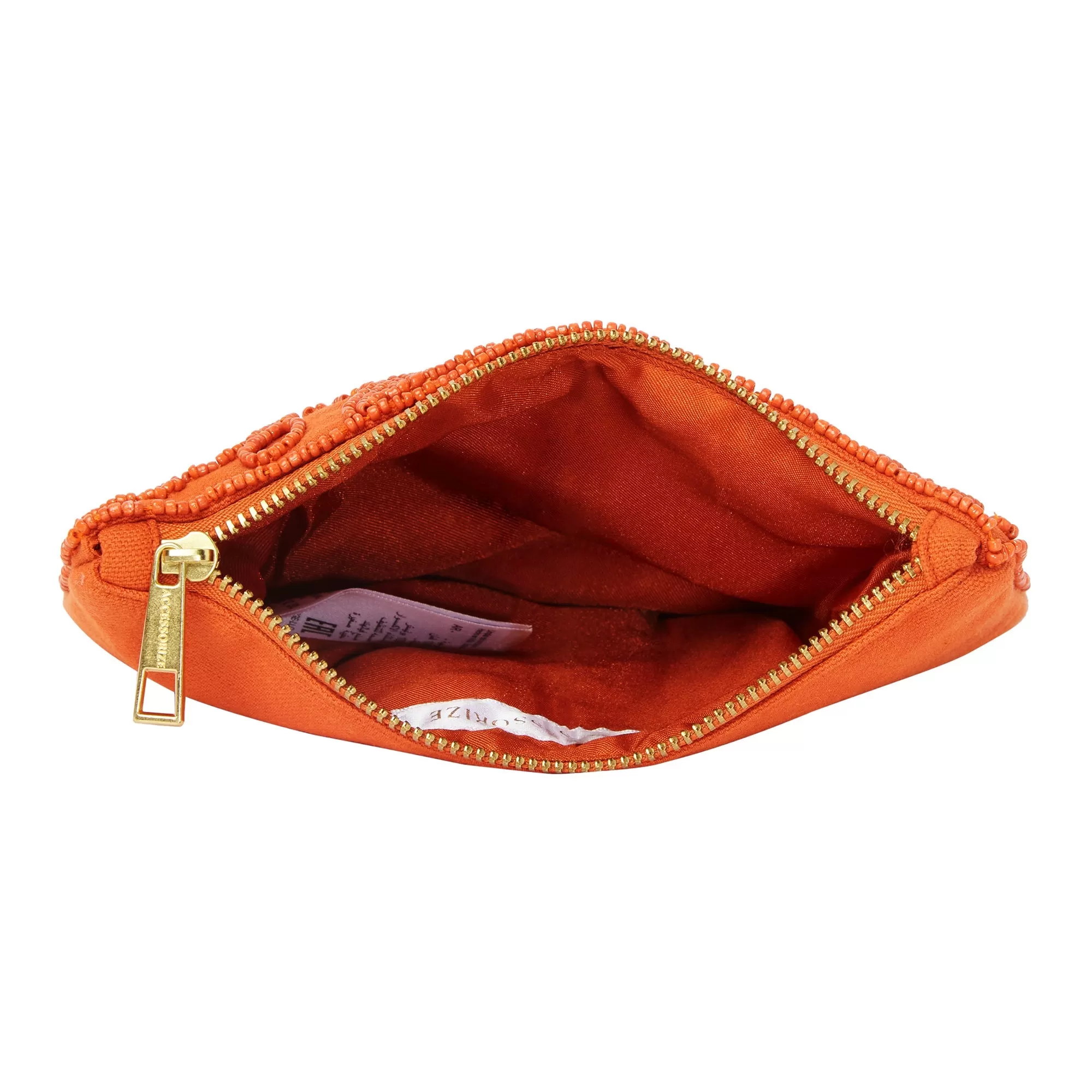 Accessorize London Women's Orange Beaded Pouch