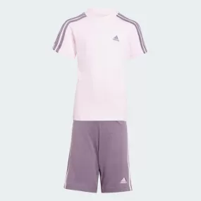 ADIDAS JUNIOR ESSENTIALS 3-STRIPES PURPLE SET