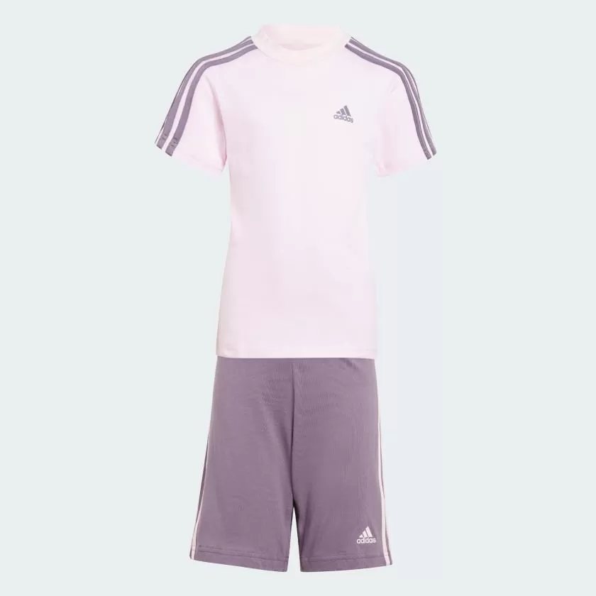 ADIDAS JUNIOR ESSENTIALS 3-STRIPES PURPLE SET