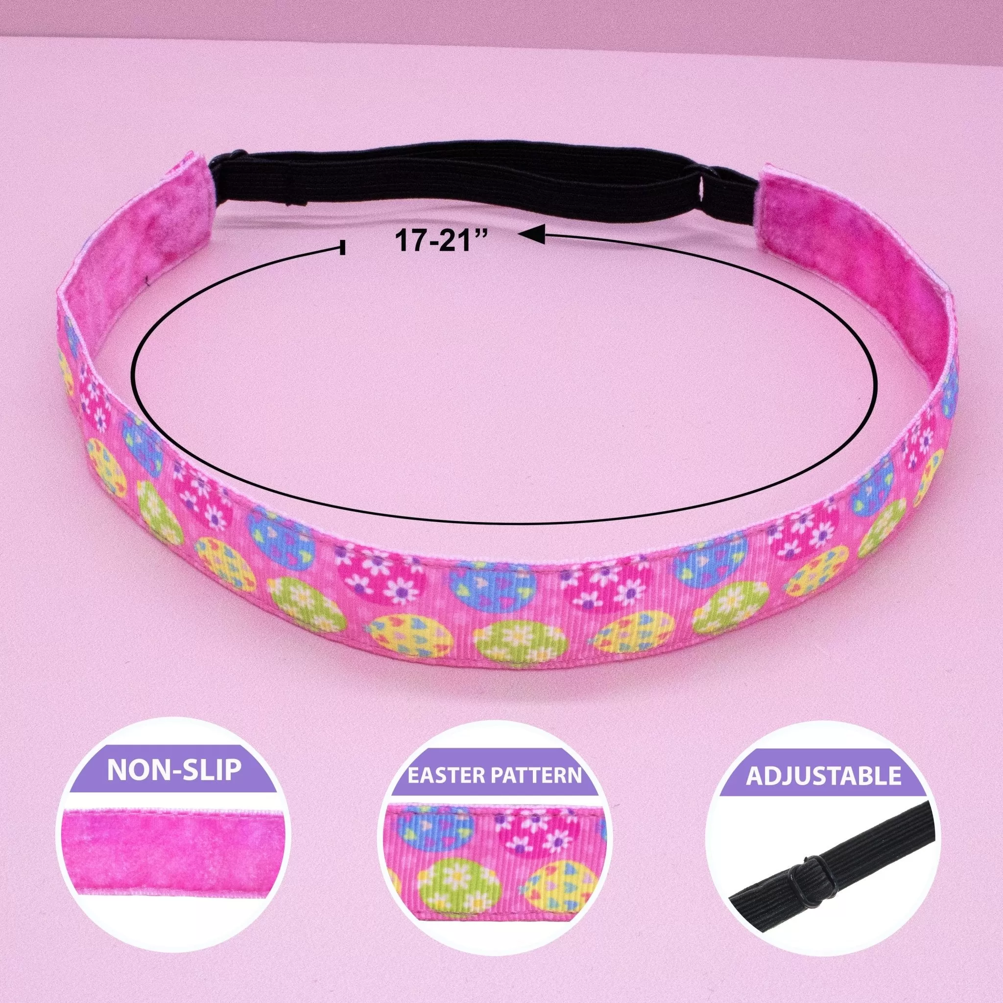 Adjustable No Slip Easter Headbands - 4 Pack