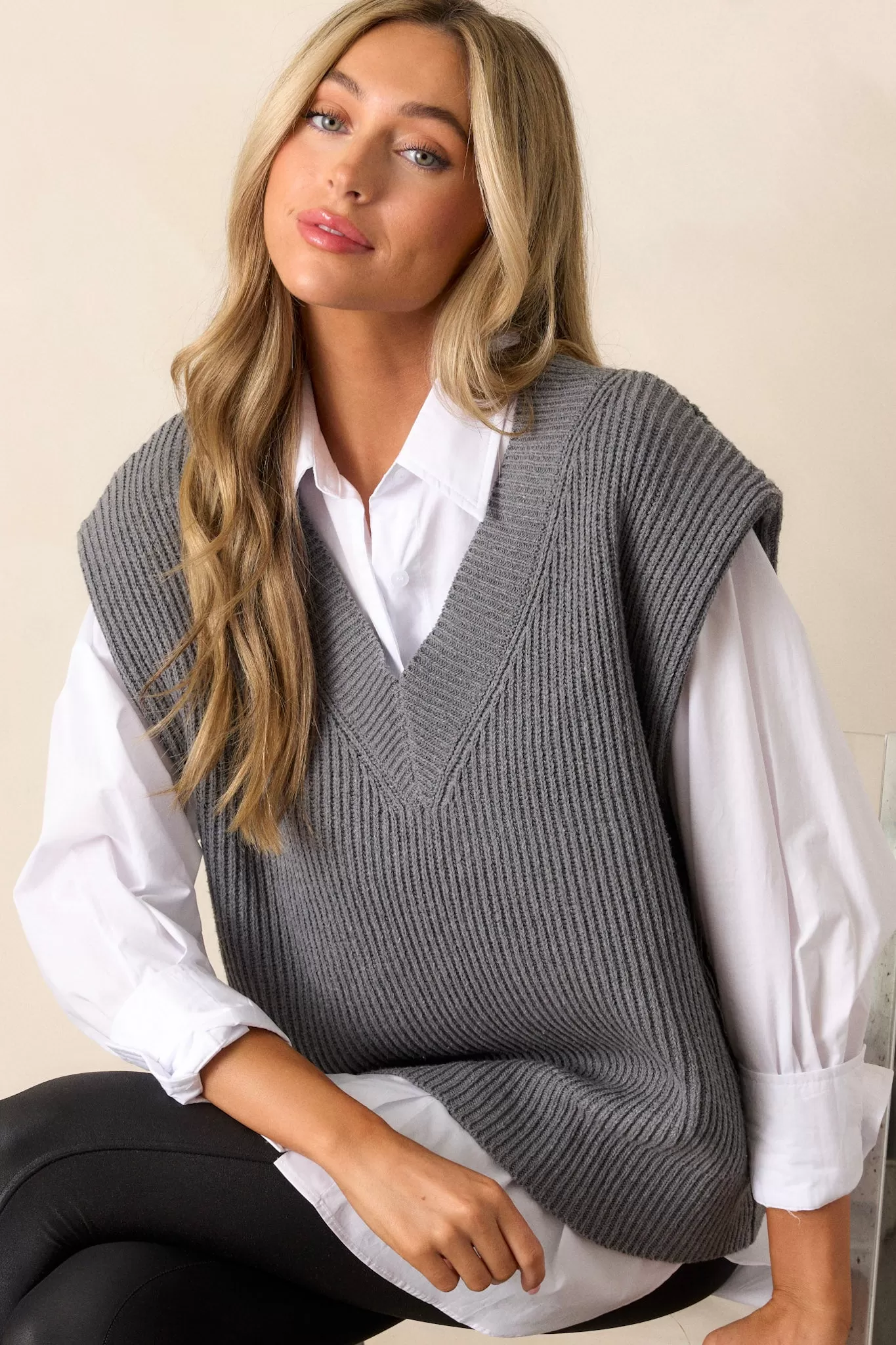 After It’s Over Charcoal Grey Sweater Vest