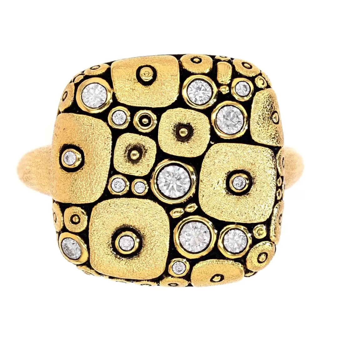 Alex Sepkus 18K yellow gold Soft Mosaic diamond ring