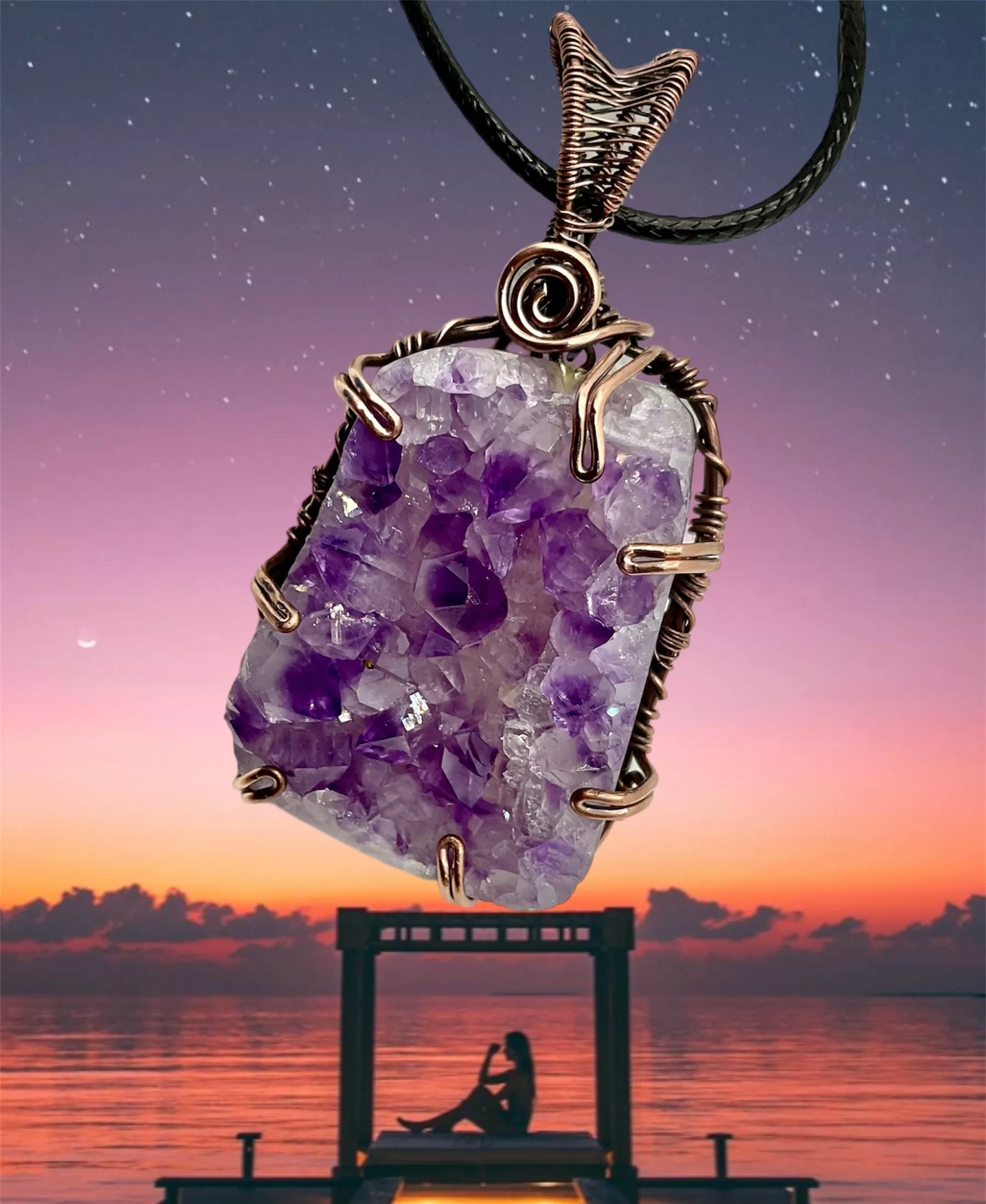 Amethyst Cluster Pendant