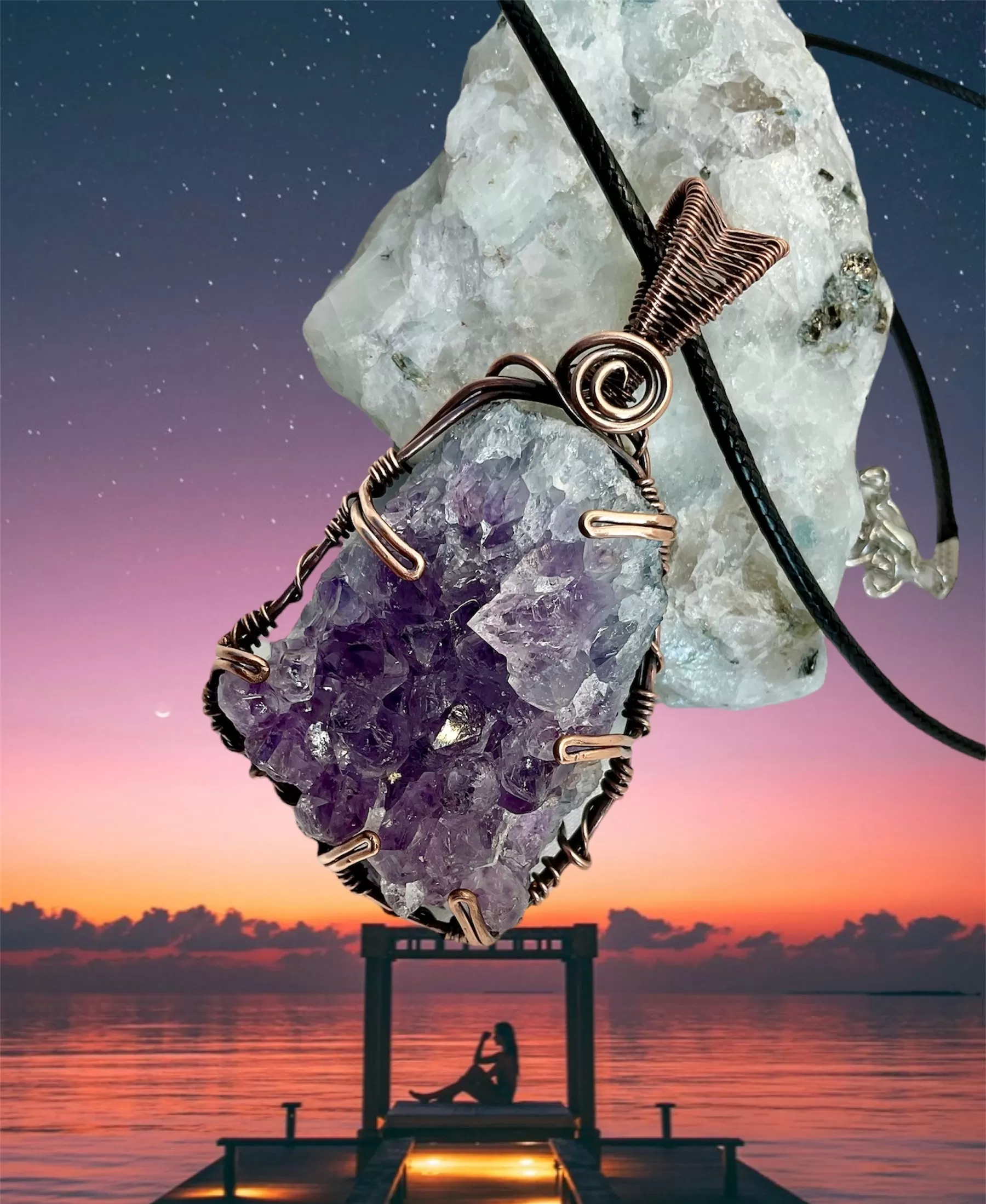 Amethyst Cluster Pendant