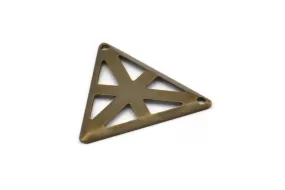 Antique Bronze Triangle, 20 Antique Bronze Triangle Pendants with 2 Holes (22x25mm) Pen 3022 K208