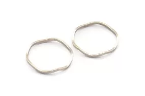 Antique Silver Circle Rings, 12 Antique Silver Plated Brass Wavy Circle Rings, Charms (20x0.80x1.5mm) E192 H0551