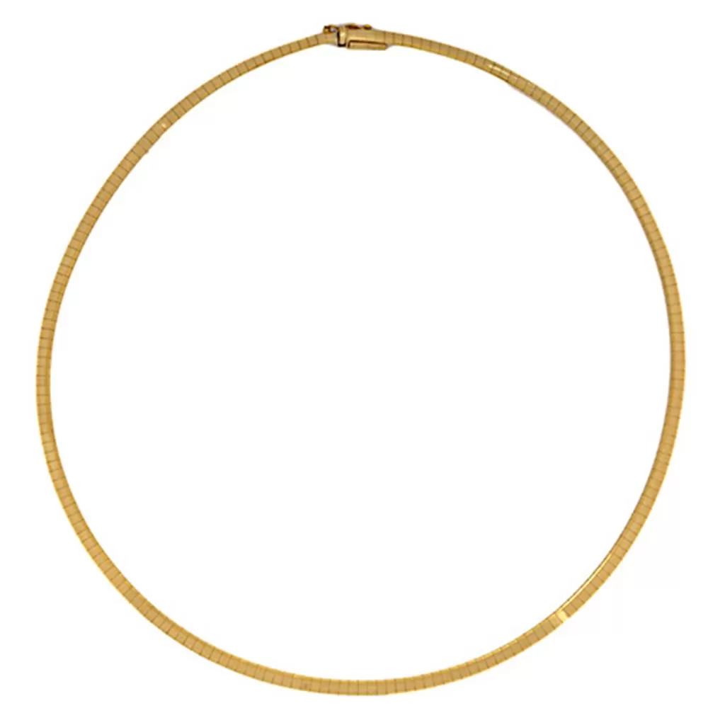 Aura by Martin Binder 4mm Flat Omega Chain Necklace