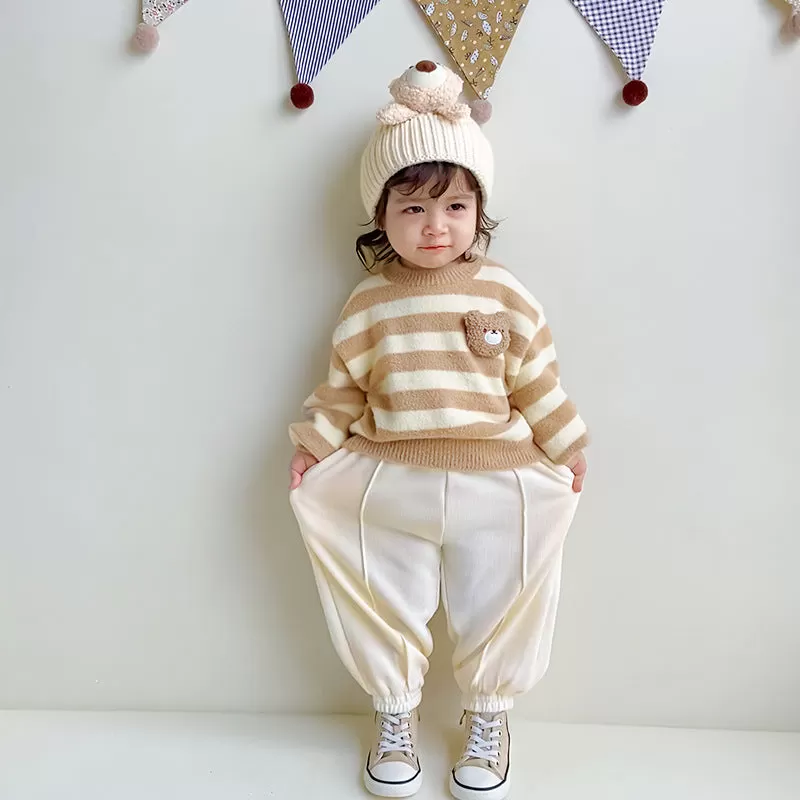 Baby Kid Girls Striped Cartoon Sweaters Wholesale 231019141