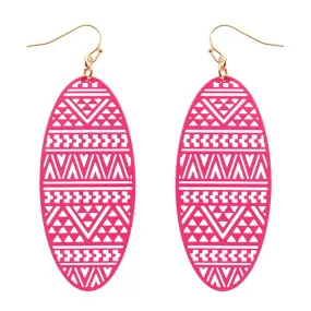 Barbie Theme Textured Metal Filigree Earrings