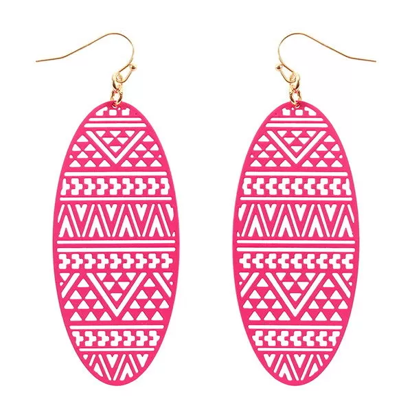 Barbie Theme Textured Metal Filigree Earrings