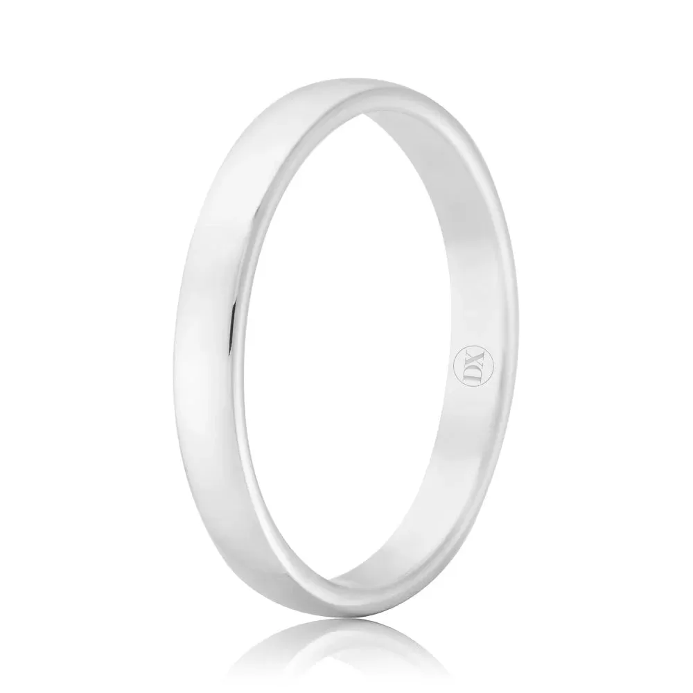 Barrel 2mm - 9ct White Gold