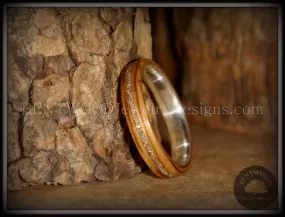 Bentwood Ring - Zebrawood Ring with Fine Silver Core and Silver Glass Inlay