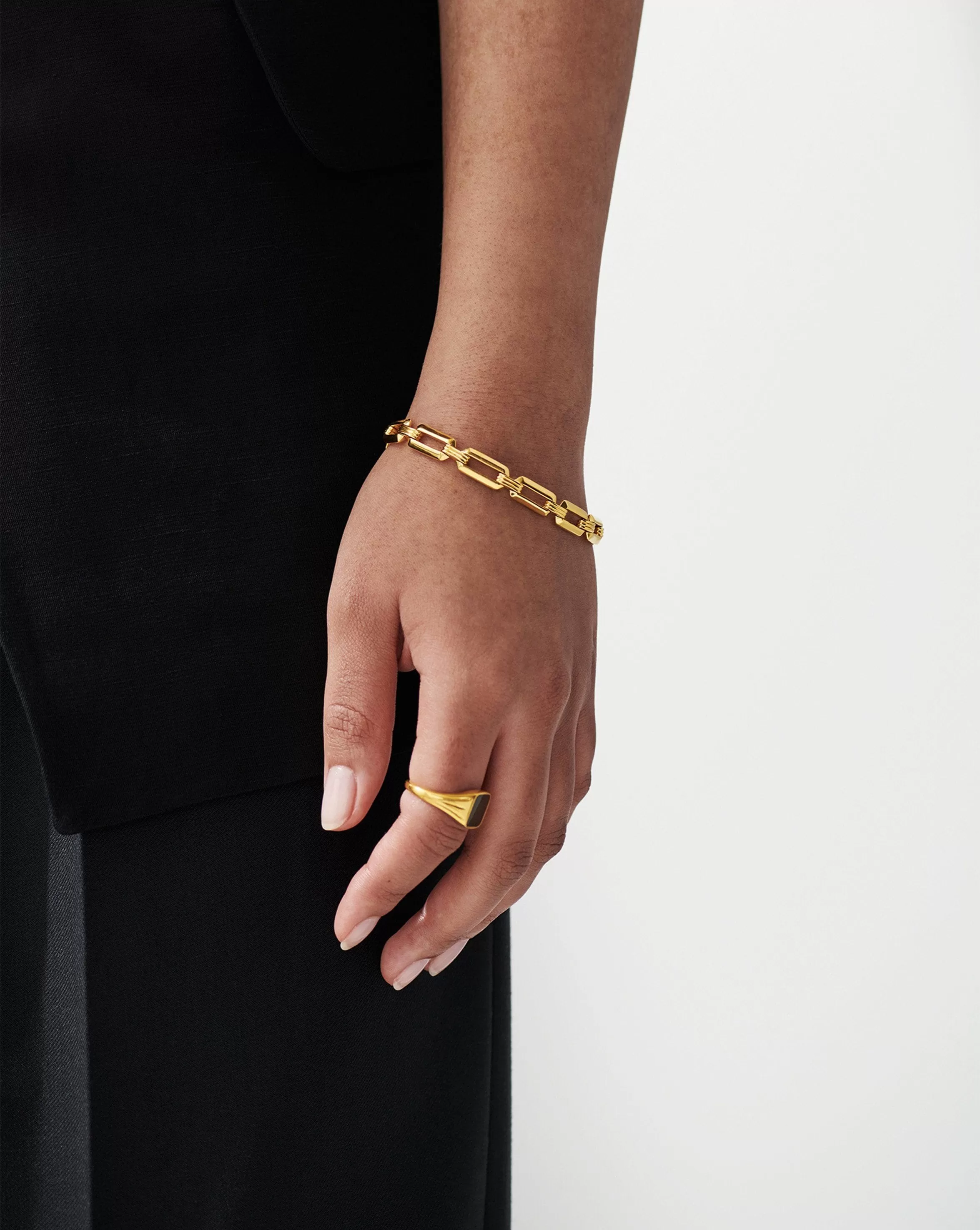 Bevelled Chain Bracelet | 18ct Gold Plated