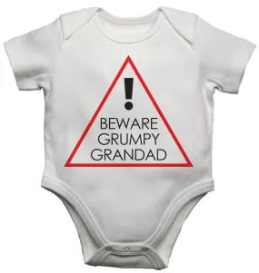 Beware Grumpy Grandad - Baby Vests Bodysuits