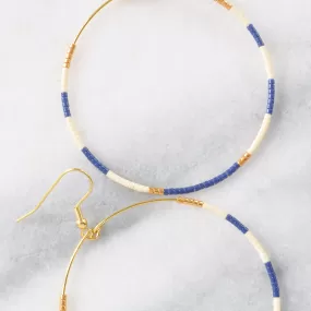 Big Beaded Hoops - NAUTICAL