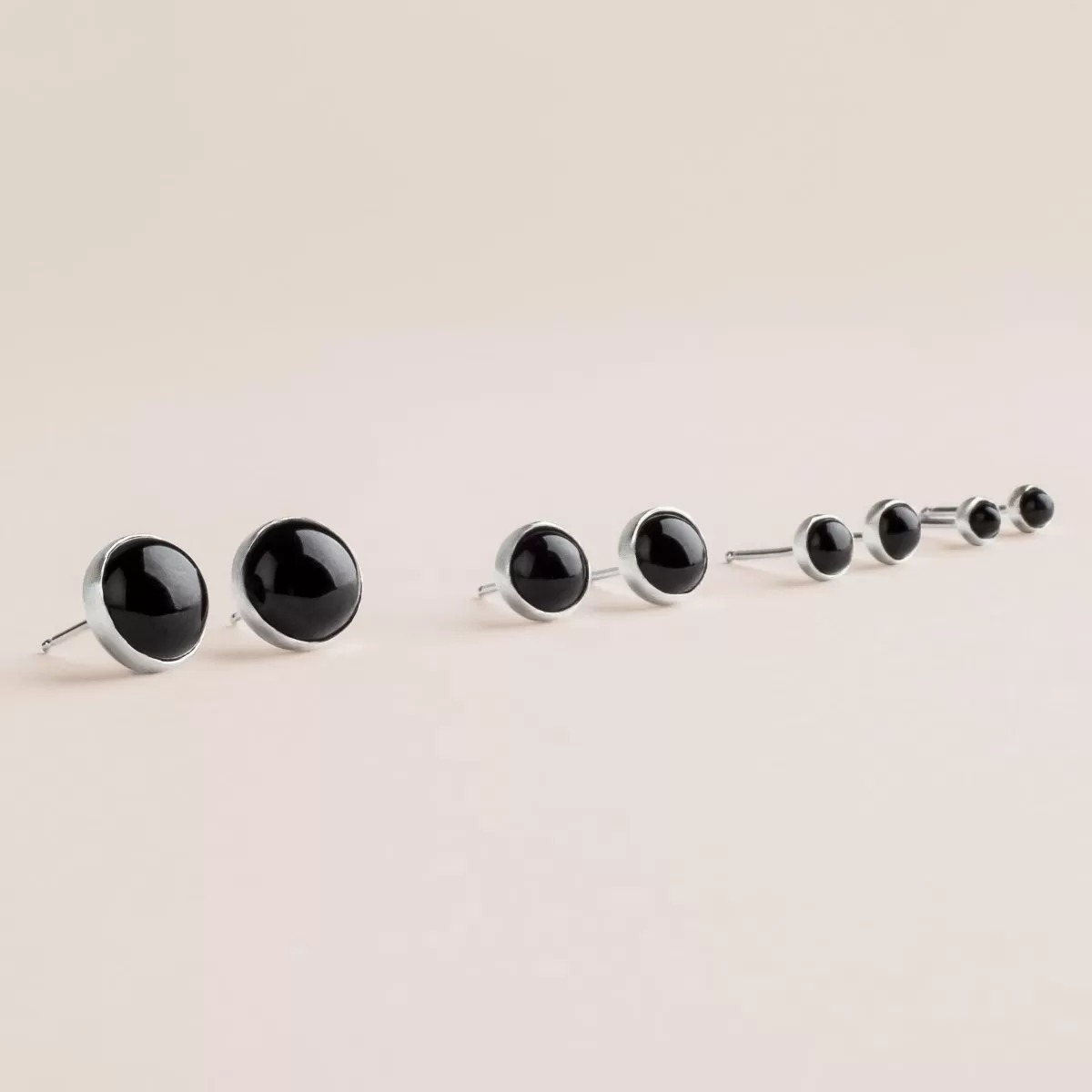 Black Onyx Gemstone Stud Earrings