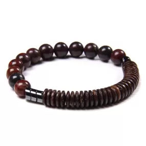 Bloodstone and Wood Flake Ethnic Bracelet