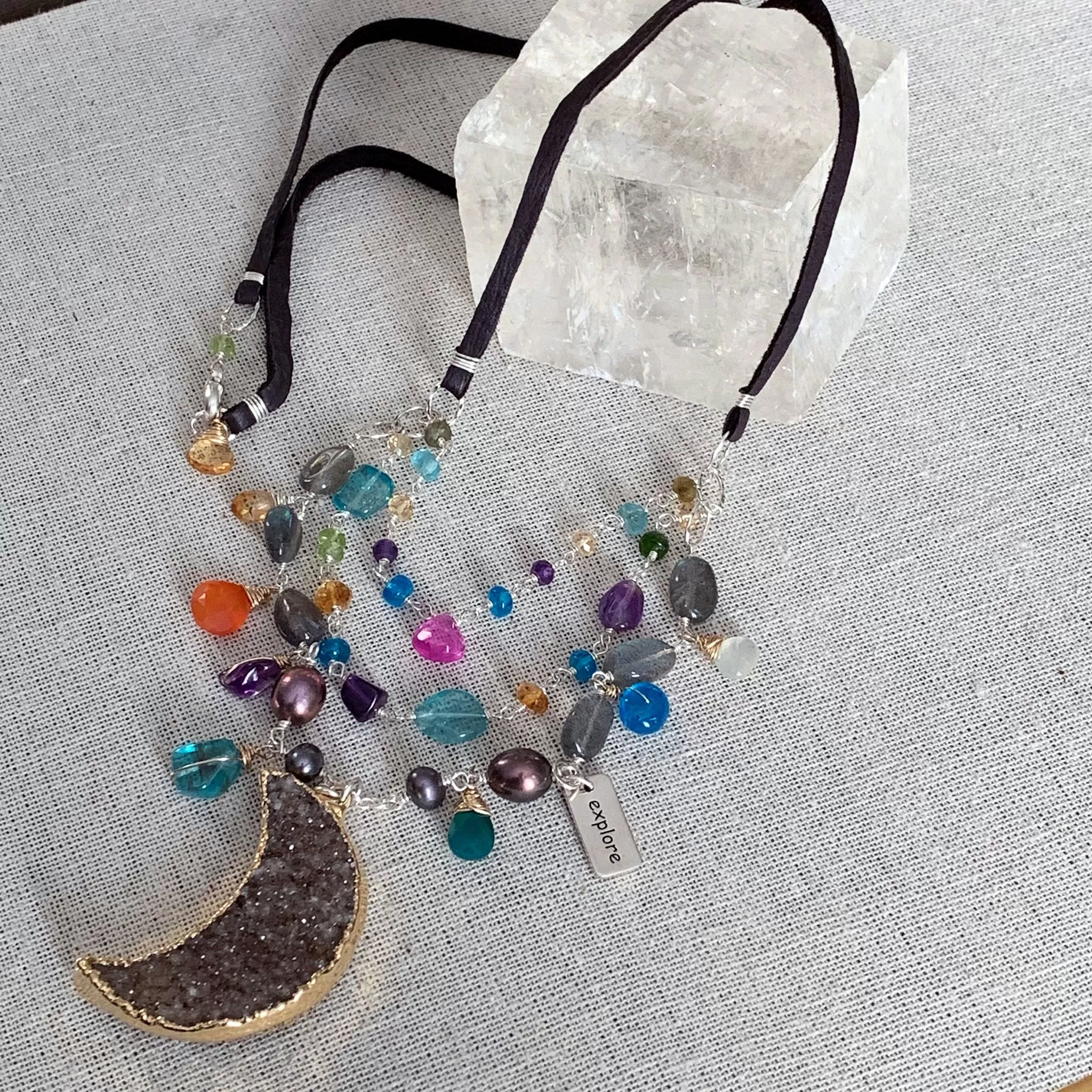 Bohemian Hippie - Druzy Gemstone Necklace