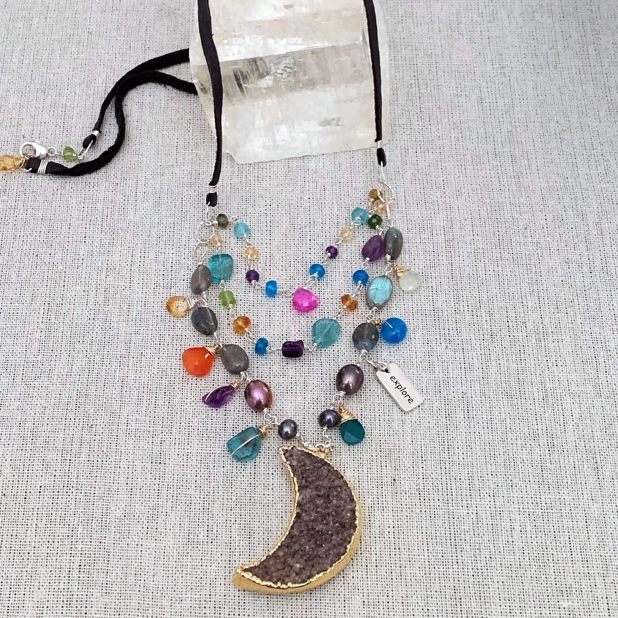 Bohemian Hippie - Druzy Gemstone Necklace