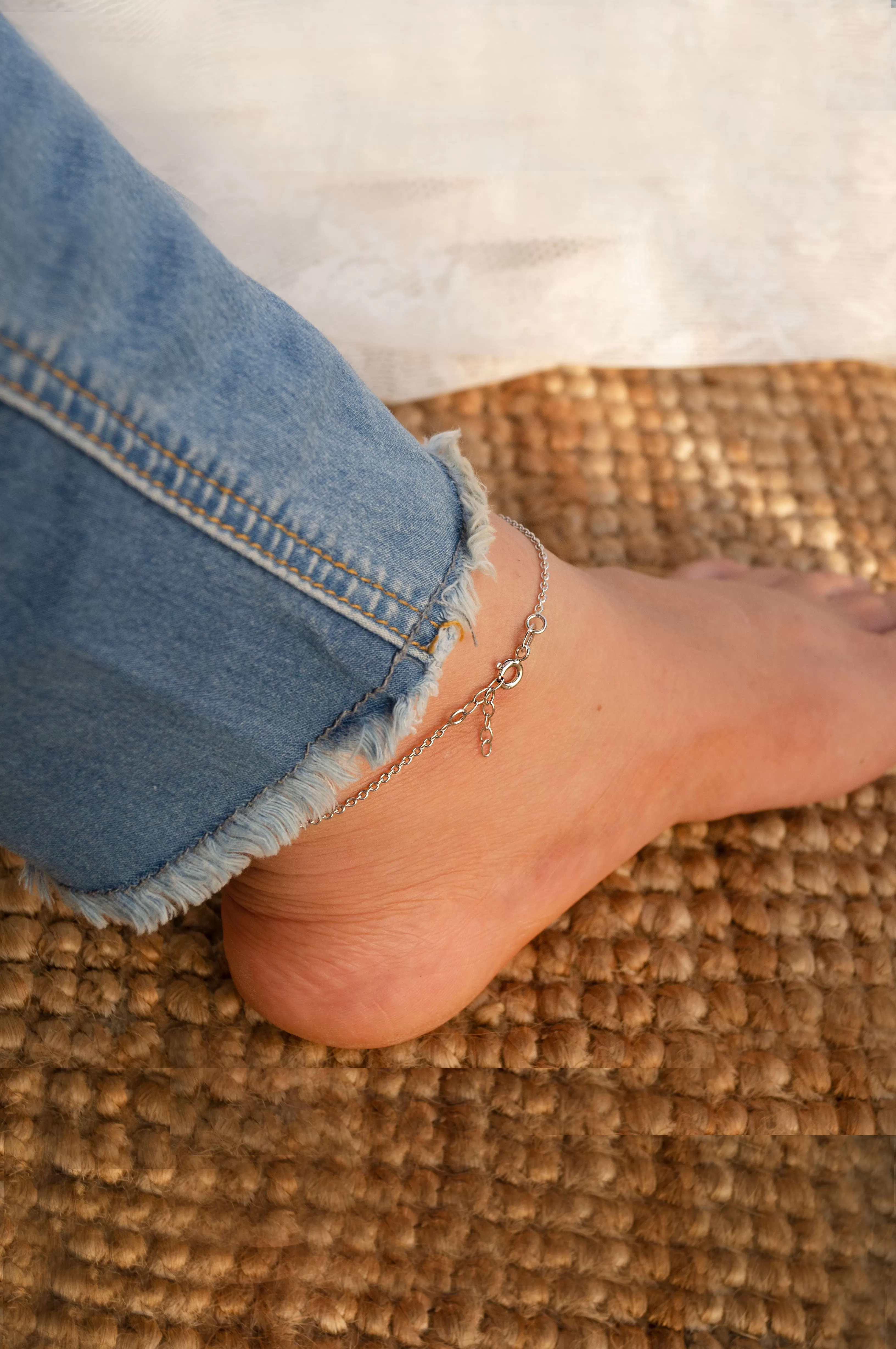 Boho Chic Balls Sterling Silver Anklet