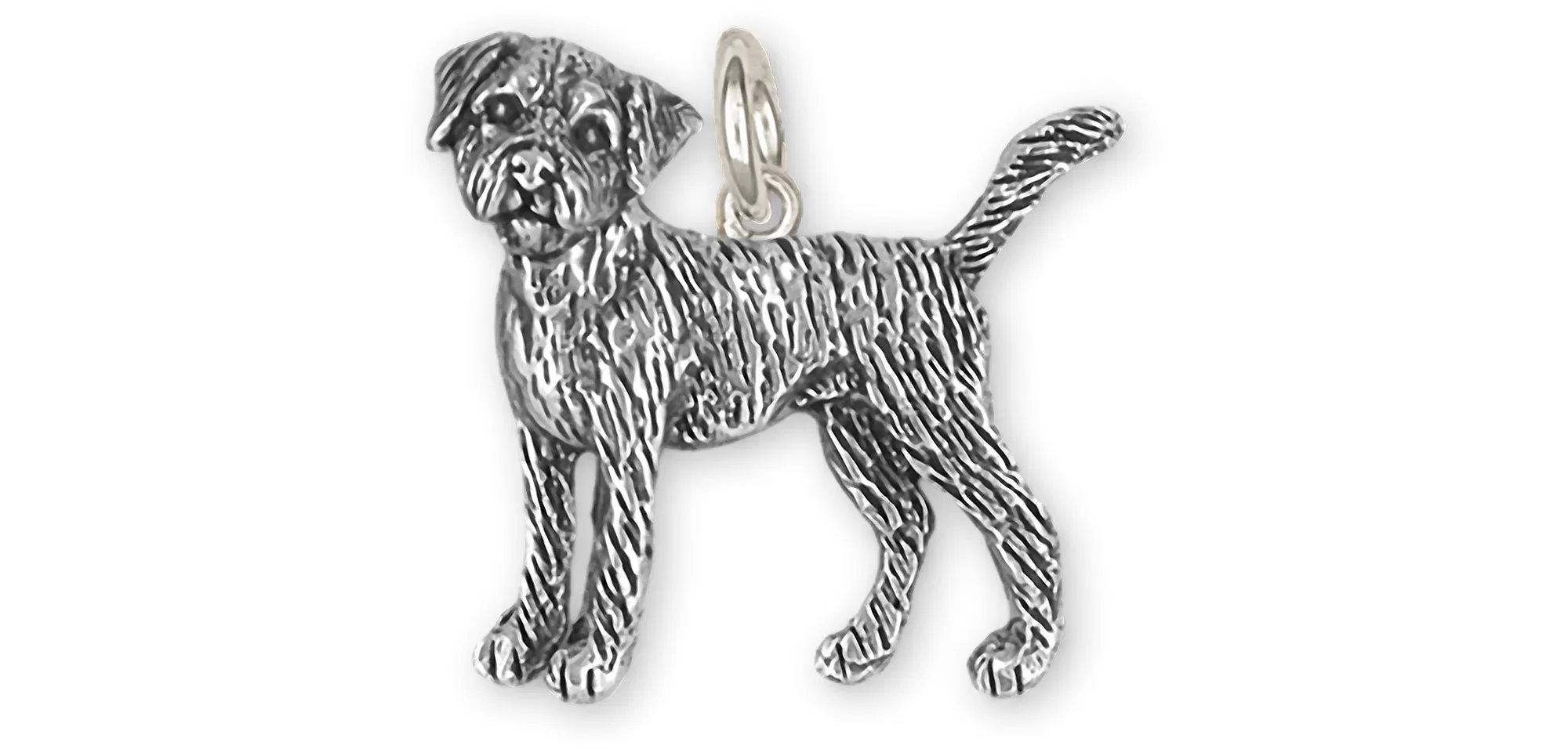 Border Terrier Jewelry Sterling Silver Handmade Border Terrier Charm  BDT1-C