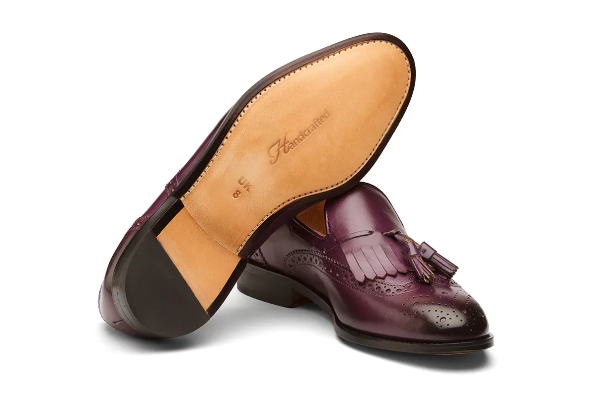 BROGUE WINGCAP KELTY LOAFERS- PURPLE