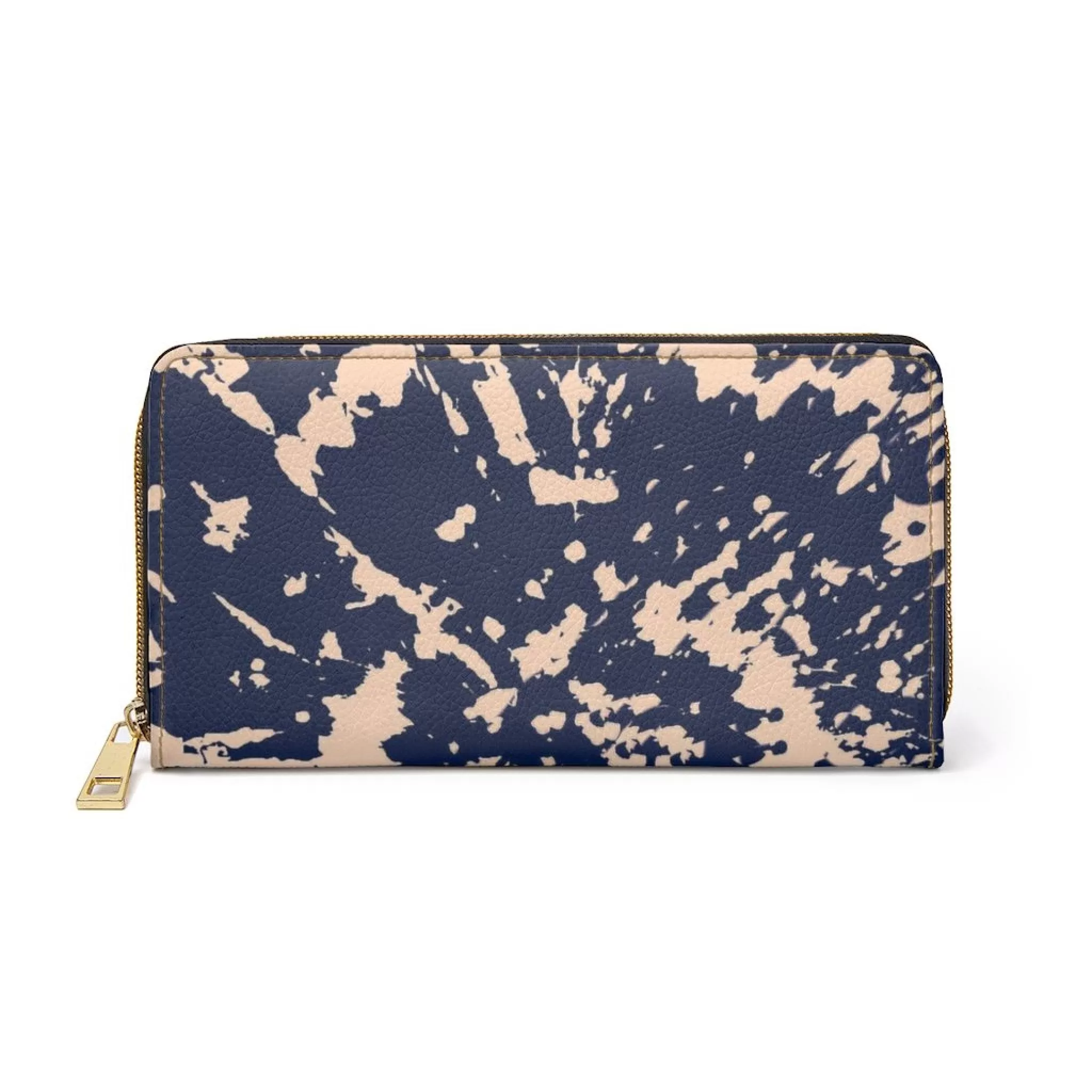 Bynelo Tie Dye Blue And Gold Splash Zipper Wallet