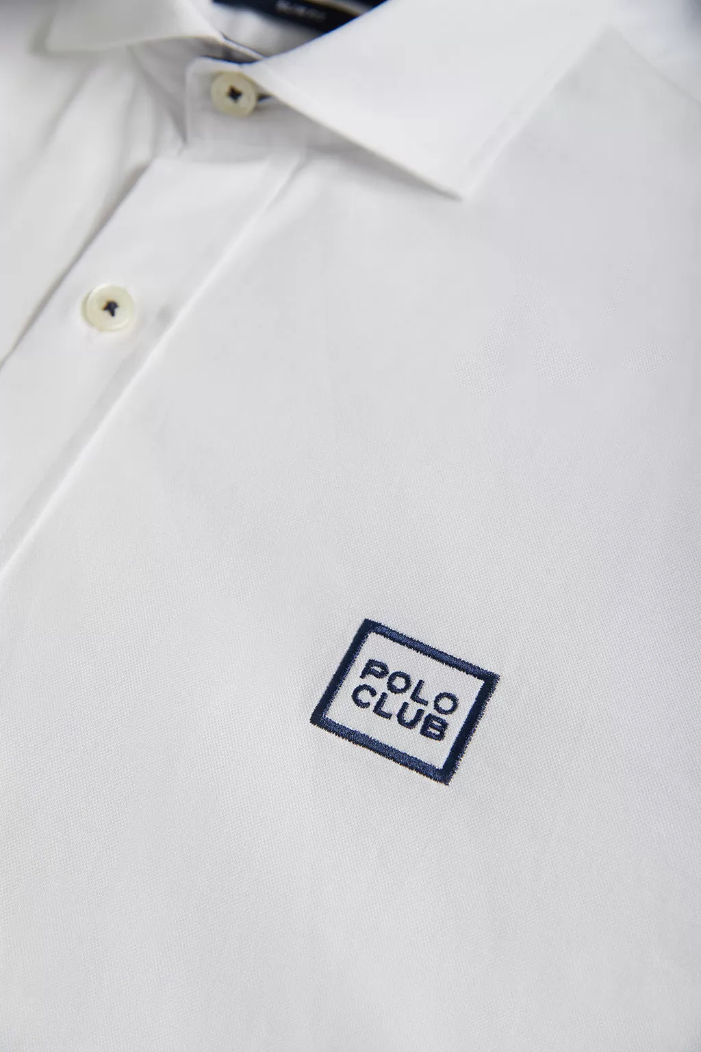 Camisa blanca Slim fit con logo Polo Club