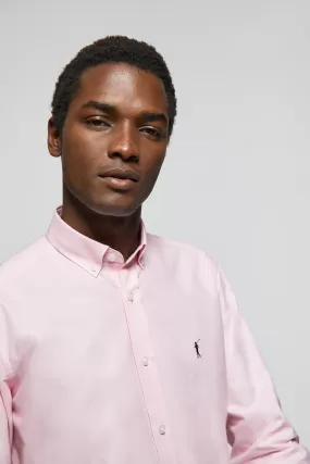 Camisa Oxford rosa con logo Rigby Go