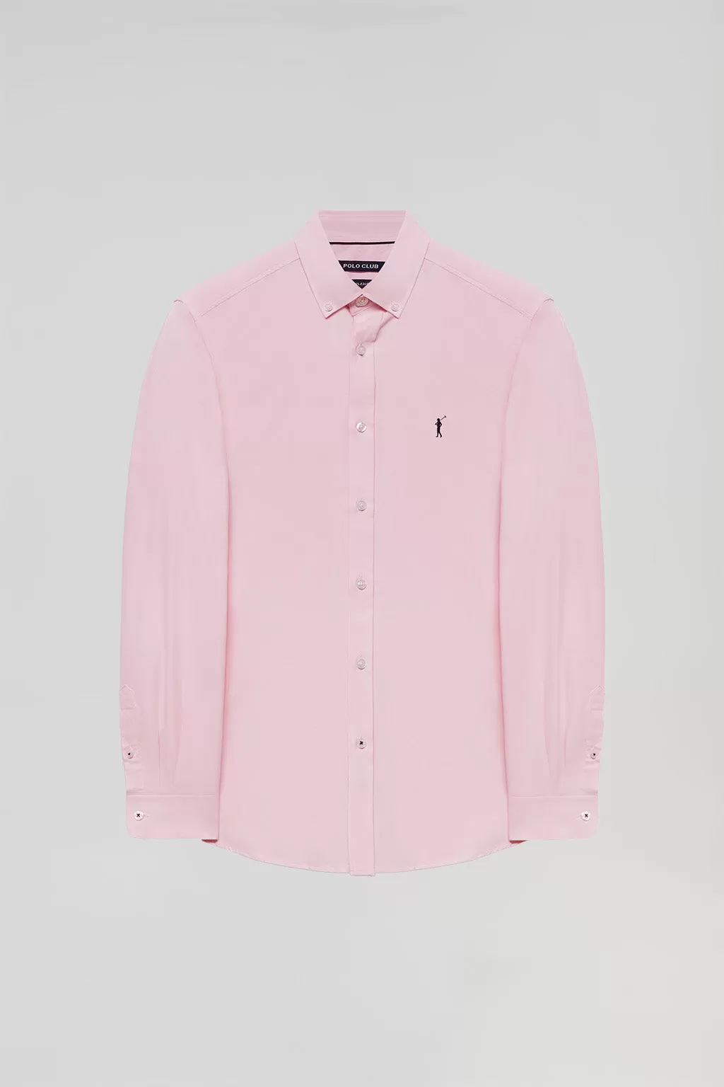 Camisa Oxford rosa con logo Rigby Go