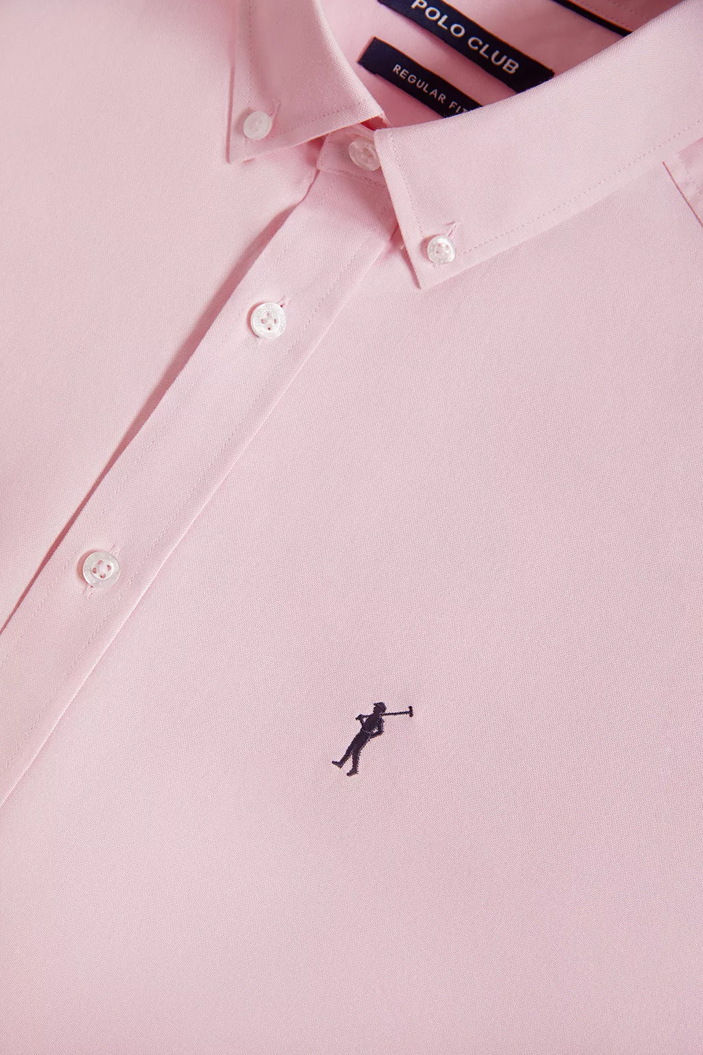 Camisa Oxford rosa con logo Rigby Go