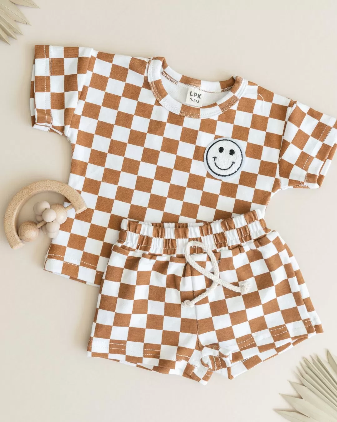 Checkered Smiley Set | Copper