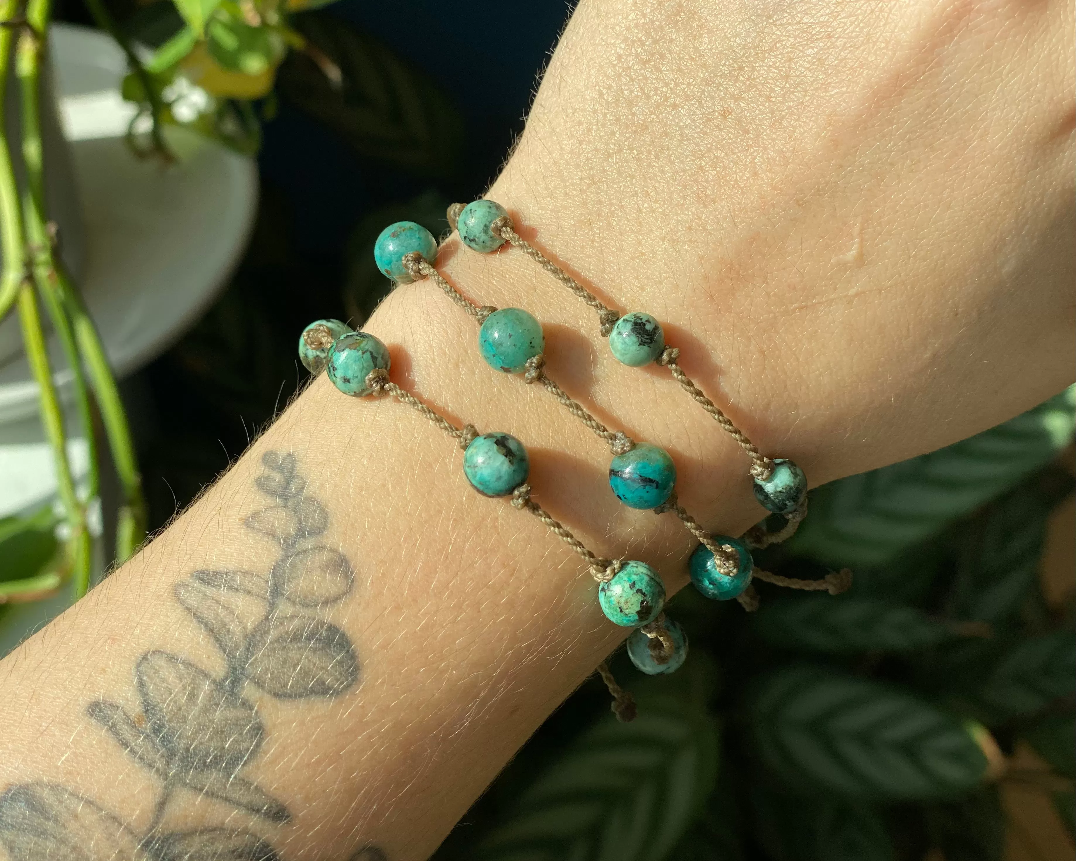 Chrysocolla & African Turquoise Bracelets