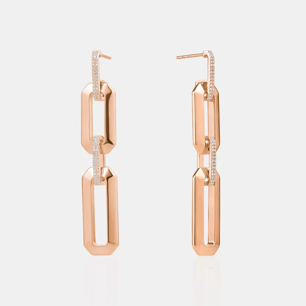 Chunky Diamond Link Earrings