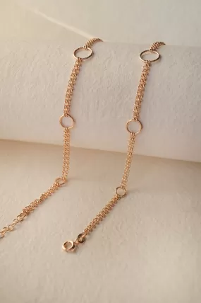 Circles With Circles Rose Gold Plated Sterling Silver Anklet