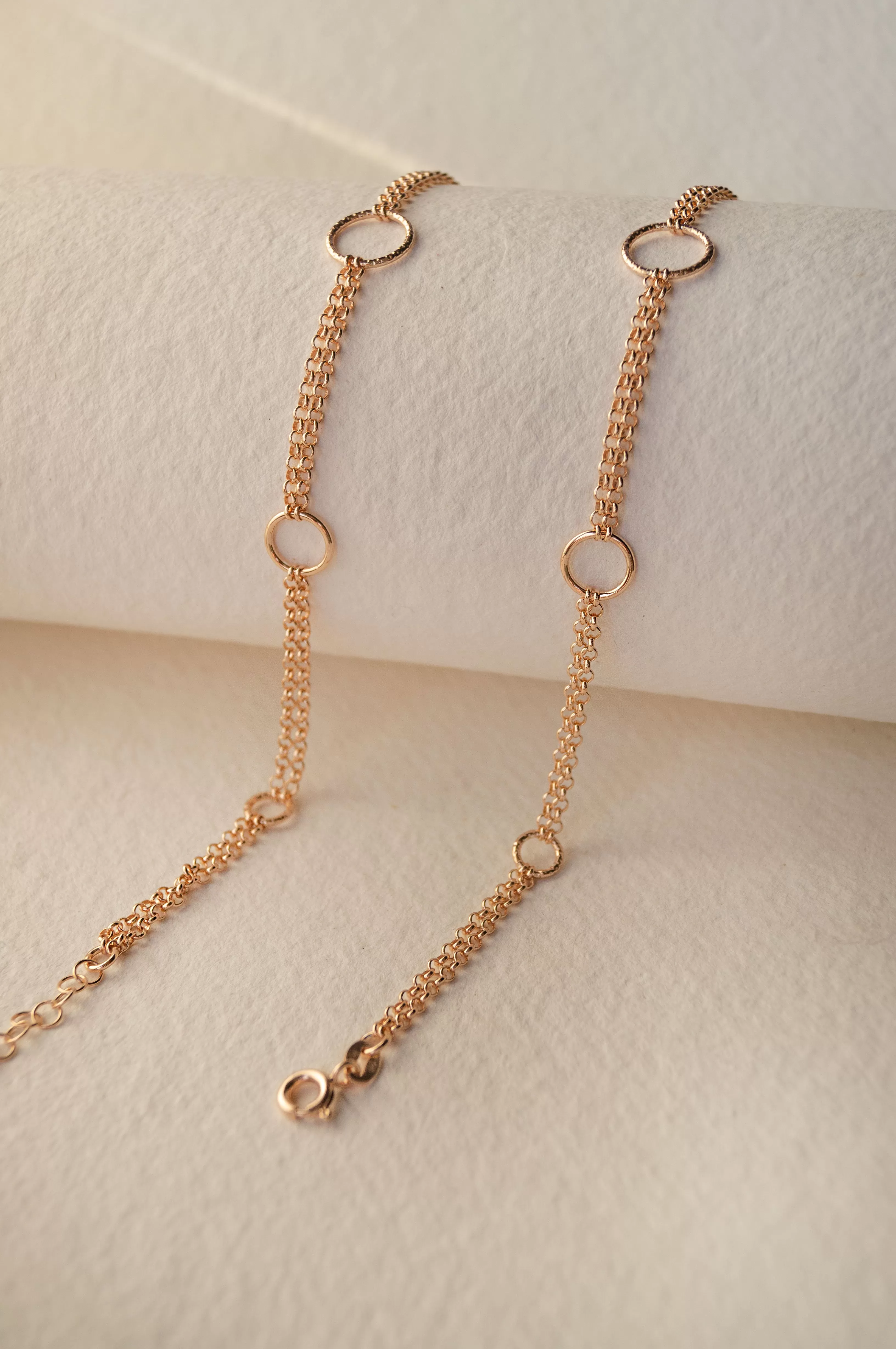 Circles With Circles Rose Gold Plated Sterling Silver Anklet