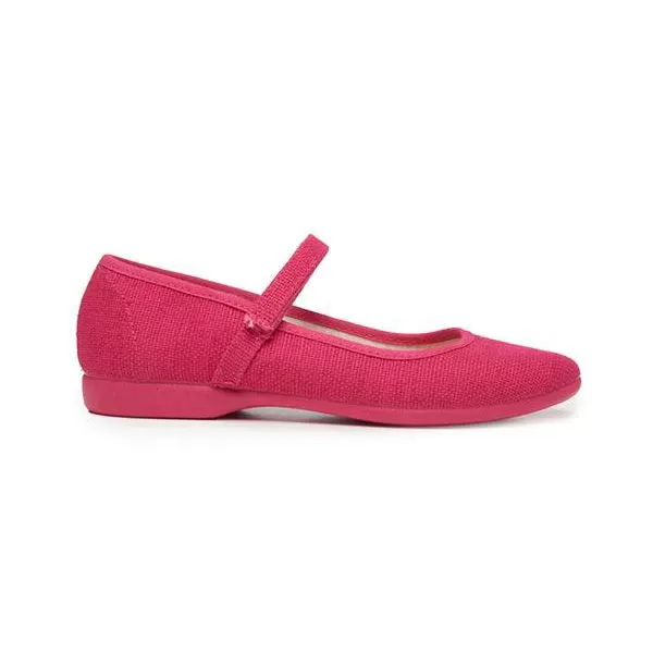 Classic Canvas Mary Janes in Fuxia