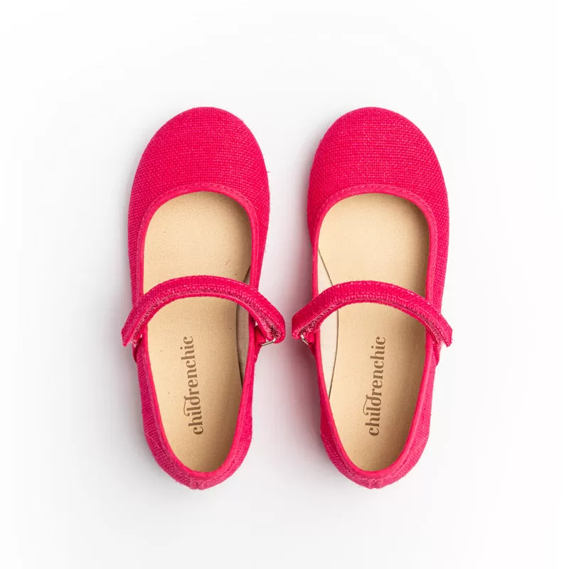 Classic Canvas Mary Janes in Fuxia