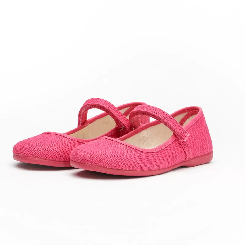 Classic Canvas Mary Janes in Fuxia