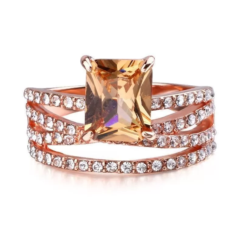 Classic Champagne Morganite Multi-Layer Ring