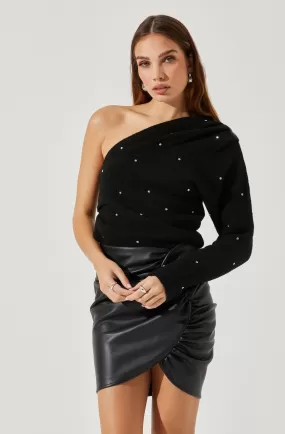 Cosima Embellished One Sleeve Sweater