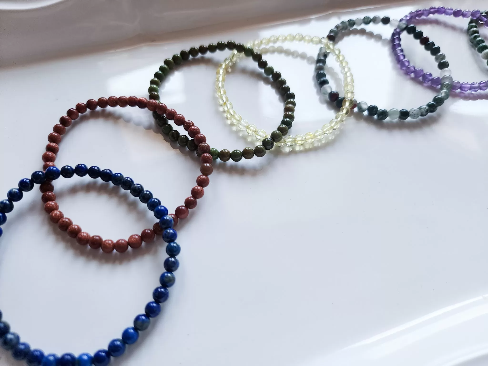 Crystal Beaded Bracelet 4mm || Reiki Infused