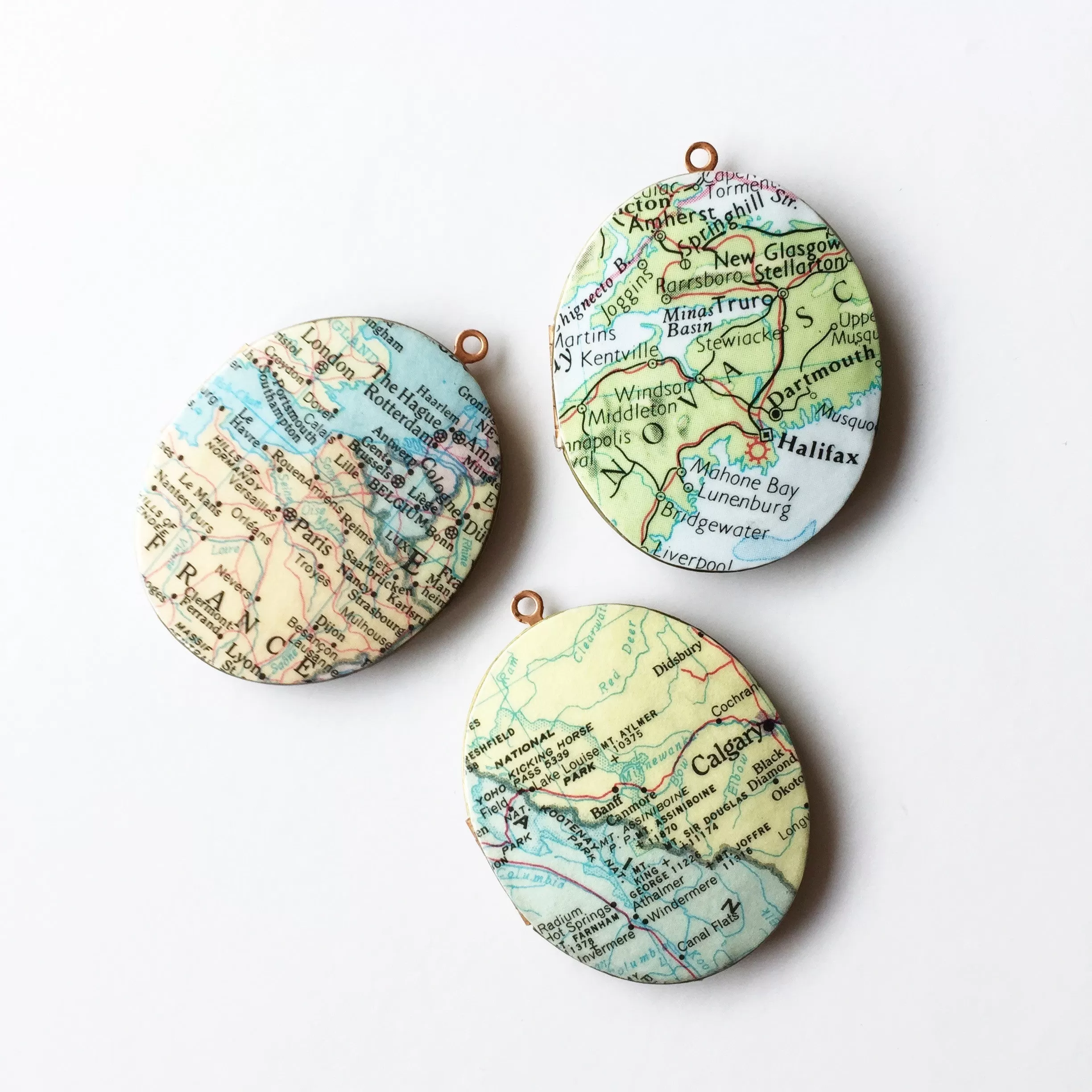 Custom Map Locket Necklaces