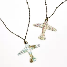 Custom Map Plane Necklaces