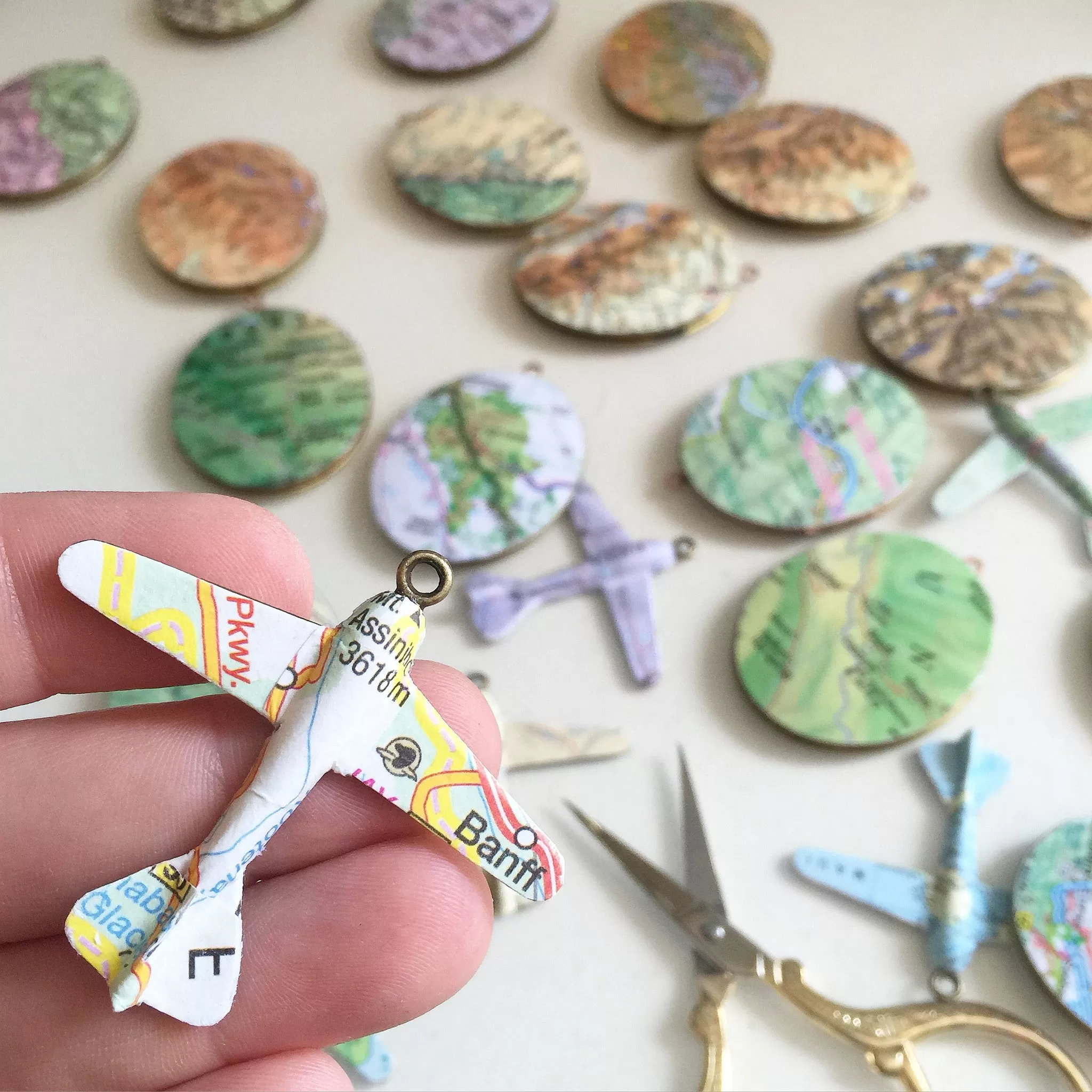 Custom Map Plane Necklaces